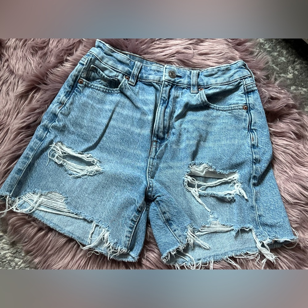 AE Denim Baggy Mom Shorts